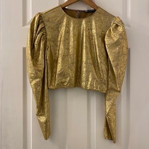 Zara gold crop top
